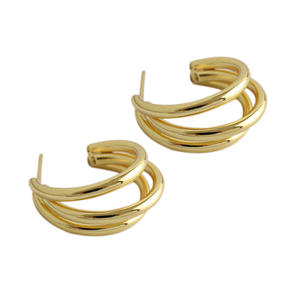 Three Circles Silver/18K Gold Earrings