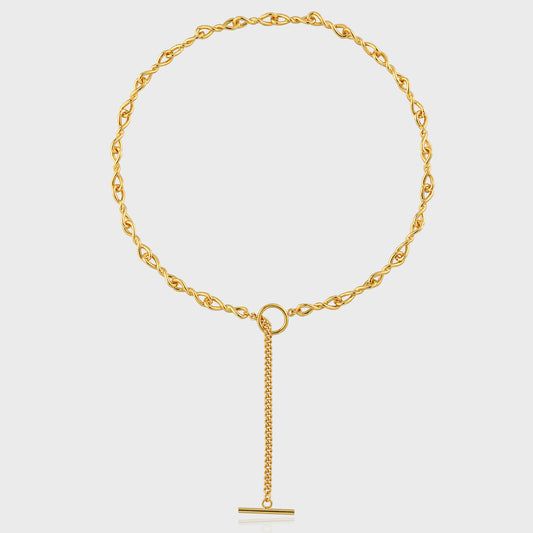 Classic OT Shape Silver/18K Gold Necklace