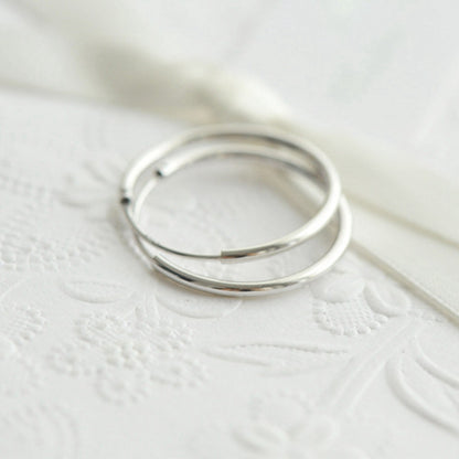 Elegant Huggie Hoop Silver Earrings