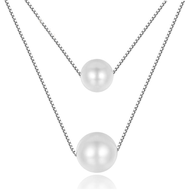 Shell Pearl Silver Necklace