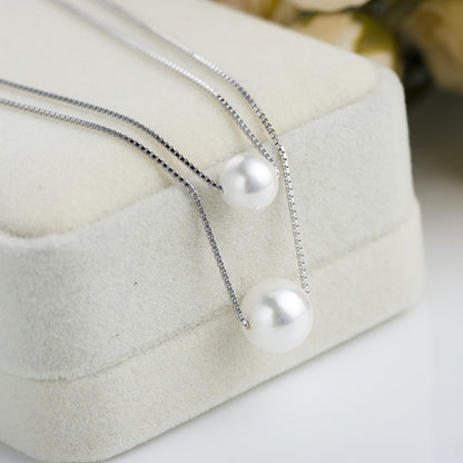 Shell Pearl Silver Necklace