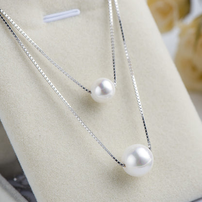 Shell Pearl Silver Necklace