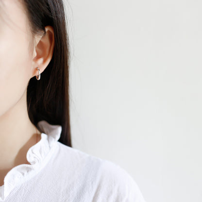 Simple Hoop Silver Earrings