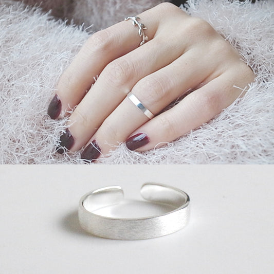 Brushed Silver Band Ring