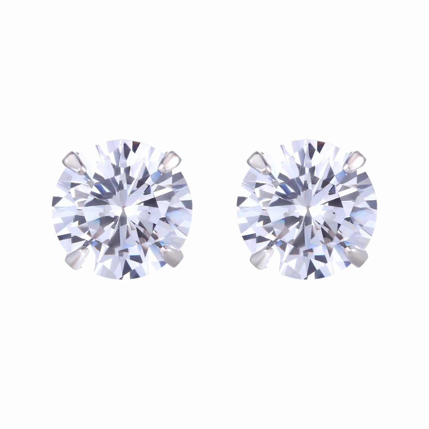 CZ White Silver Earrings