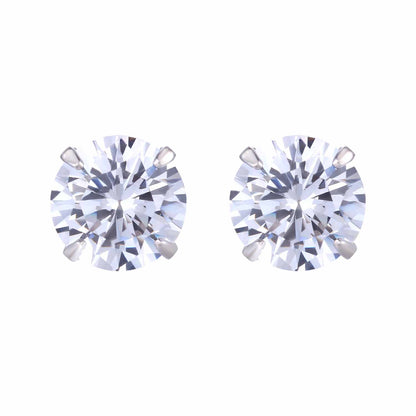 CZ White Silver Earrings