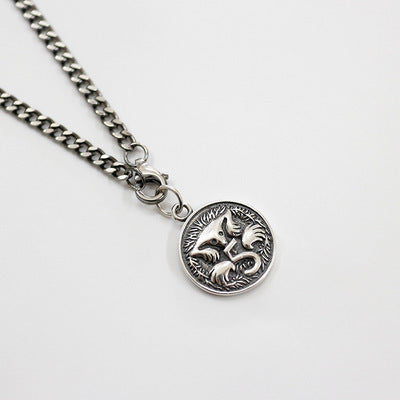 Elizabeth Portrait Silver Necklace