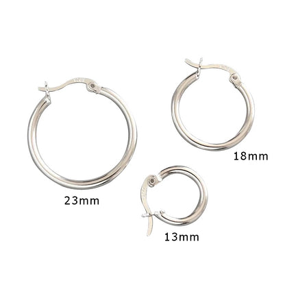 Simple Hoop Silver Earrings