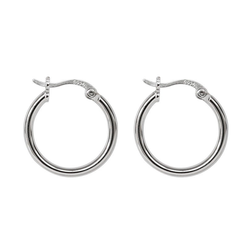 Simple Hoop Silver Earrings