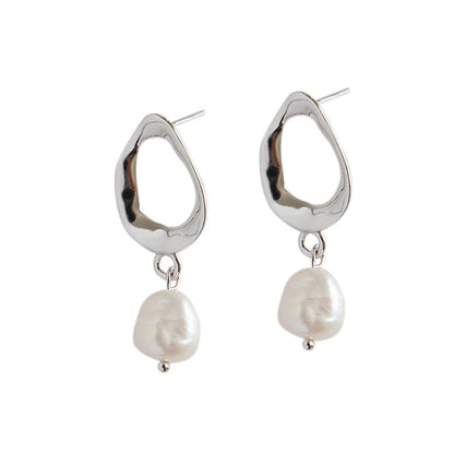 Office Unique Pearl Silver/18K Gold Earrings