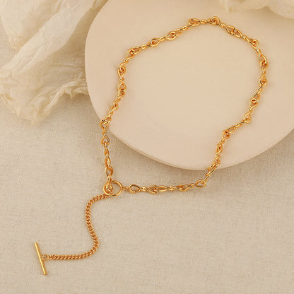 Classic OT Shape Silver/18K Gold Necklace