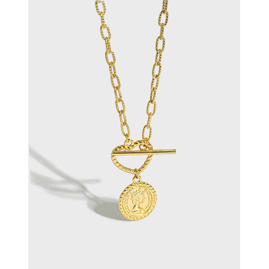 Coin OT Silver/18K Gold Necklace