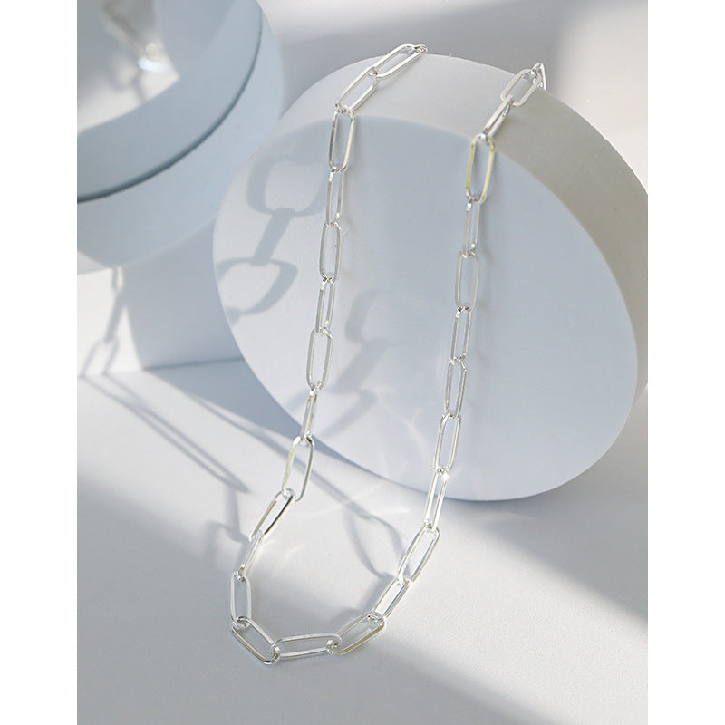 Hollow Chain Simple Silver/18K Gold Necklace