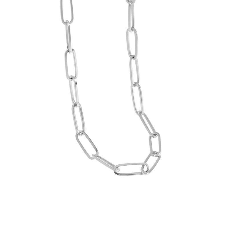 Hollow Chain Simple Silver/18K Gold Necklace