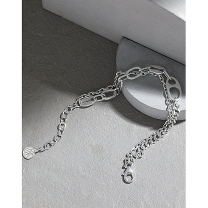 Pig Nose Chain Silver Bracelet