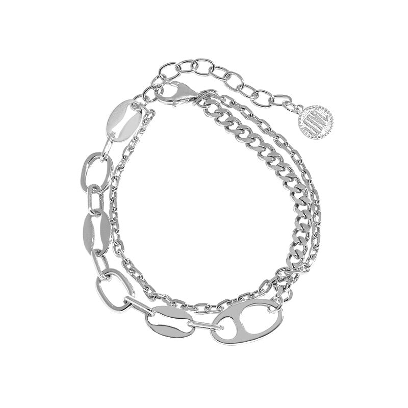 Pig Nose Chain Silver Bracelet