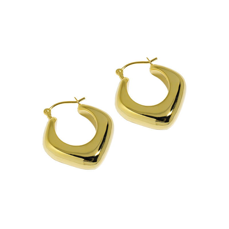 Holiday Hollow Rhombus Silver/18K Gold Earrings