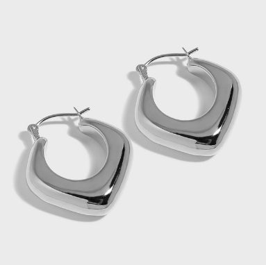 Holiday Hollow Rhombus Silver/18K Gold Earrings