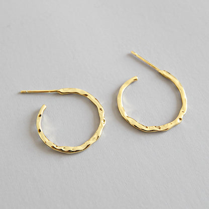 Asymmetric Silver/18K Gold Earrings