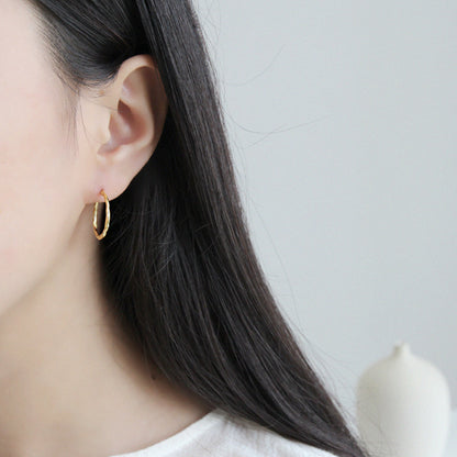 Asymmetric Silver/18K Gold Earrings