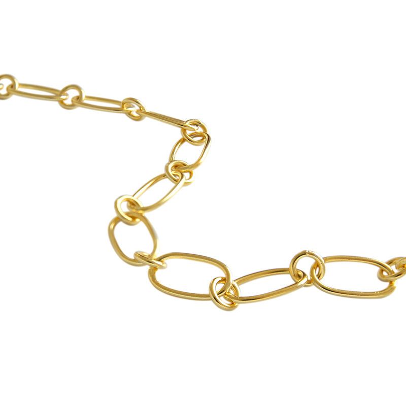 Classic Hollow Chain Silver/18K Gold Necklace