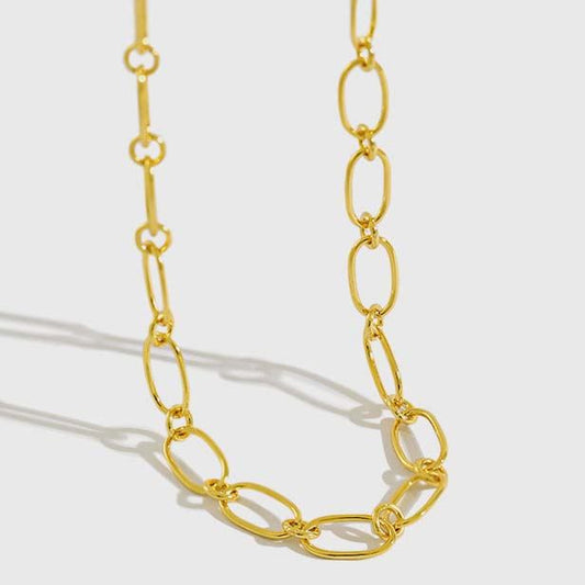 Classic Hollow Chain Silver/18K Gold Necklace