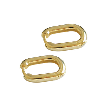 Leverback Ellipse Silver/18K Gold Earrings