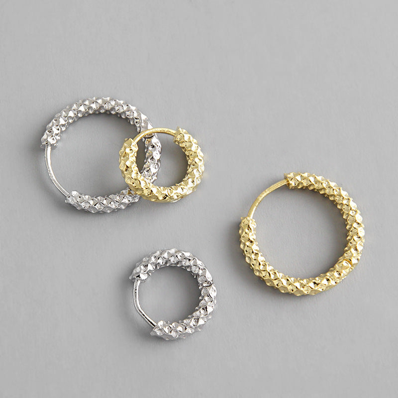 Modern Circle Silver/18K Gold Earrings