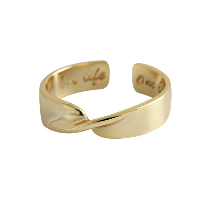 Twisted Cross Silver/18K Gold Ring