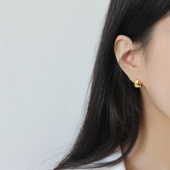 Leverback Triangle Silver/18K Gold Earrings