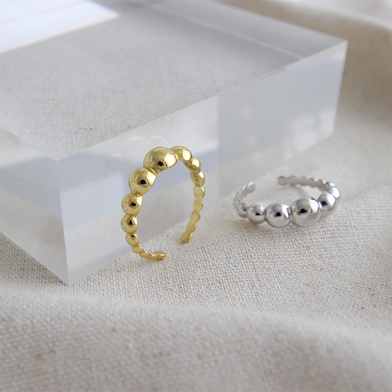 Simple Beads Silver/18K Gold Ring