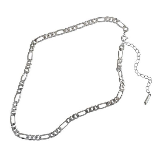 Hollow Chain Choker Silver/18K Gold Necklace