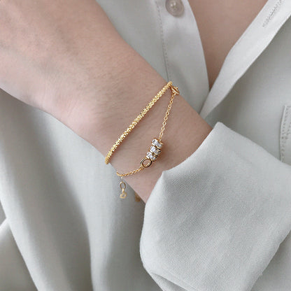 Crisscross Silver/18K Gold Bracelet