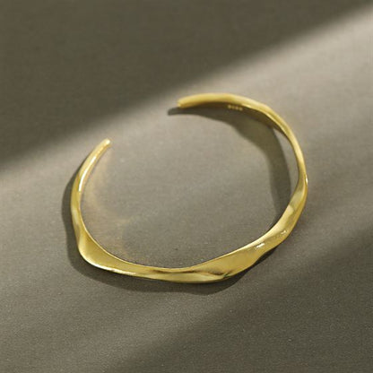 New Open Bangle Silver/18K Gold Ring