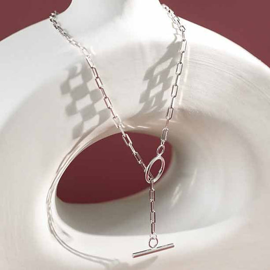 Simple TO Shape Silver Necklace