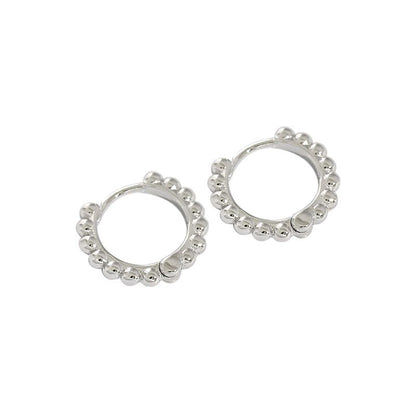 Huggie Hoop Circle Silver/18K Gold Earrings