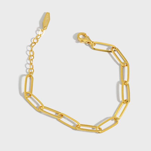 Holiday Hollow Chain Silver/18K Gold Bracelet