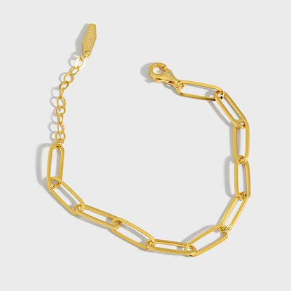 Holiday Hollow Chain Silver/18K Gold Bracelet