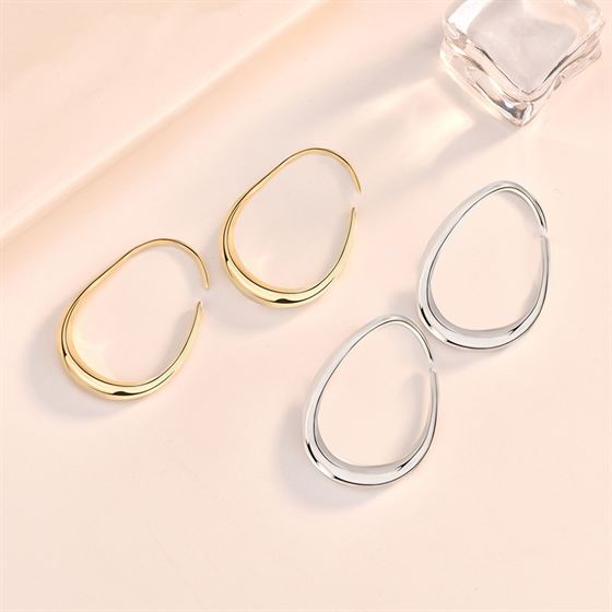 Geometry Circle Silver/18K Gold Earrings