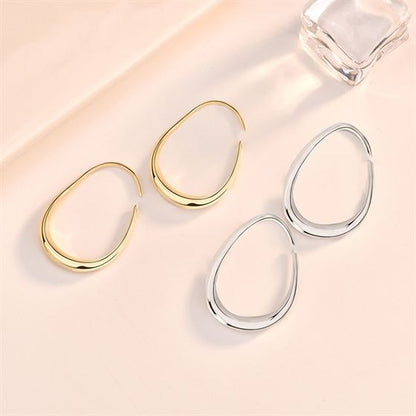 Geometry Circle Silver/18K Gold Earrings