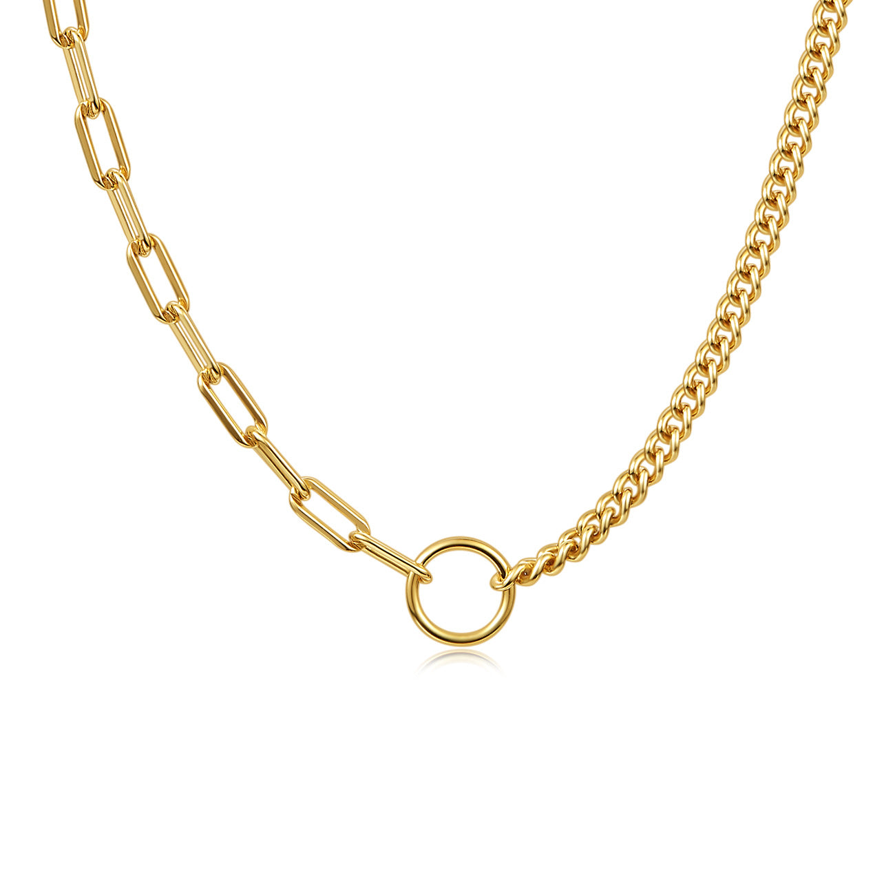 Splicing Chain Silver/18K Gold Necklace