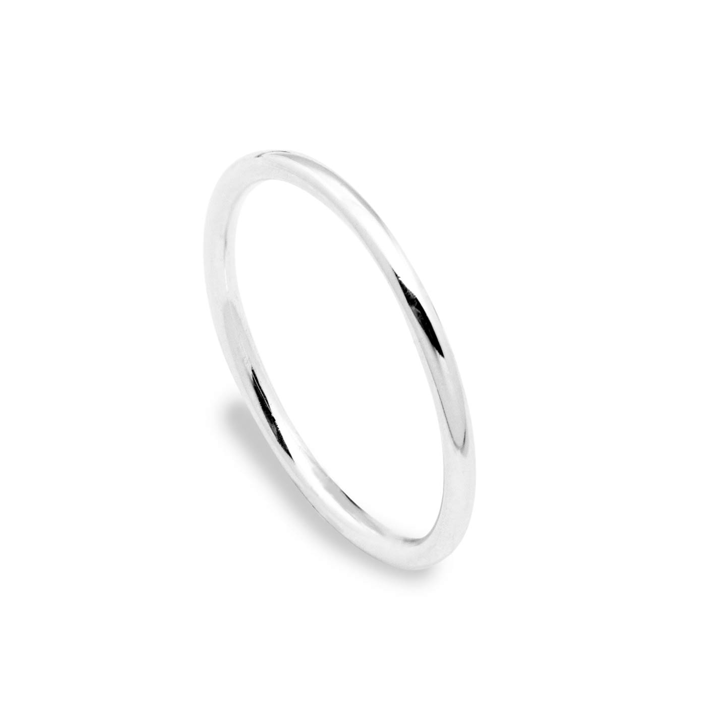 Smooth Circle White/Rose Silver Pinky Finger Ring