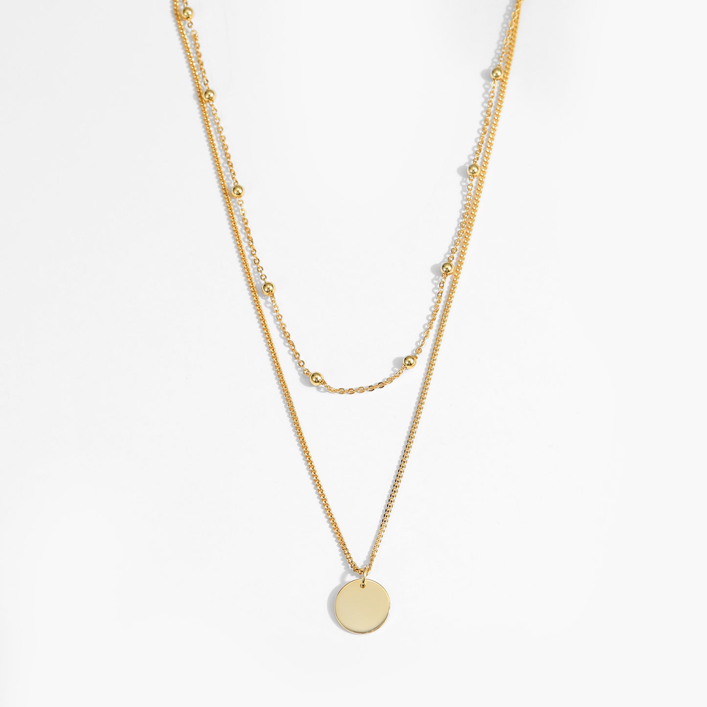 Choker Coin Chain Silver/18K Gold Necklace