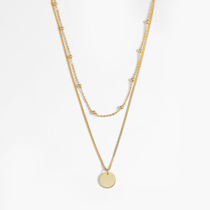 Choker Coin Chain Silver/18K Gold Necklace