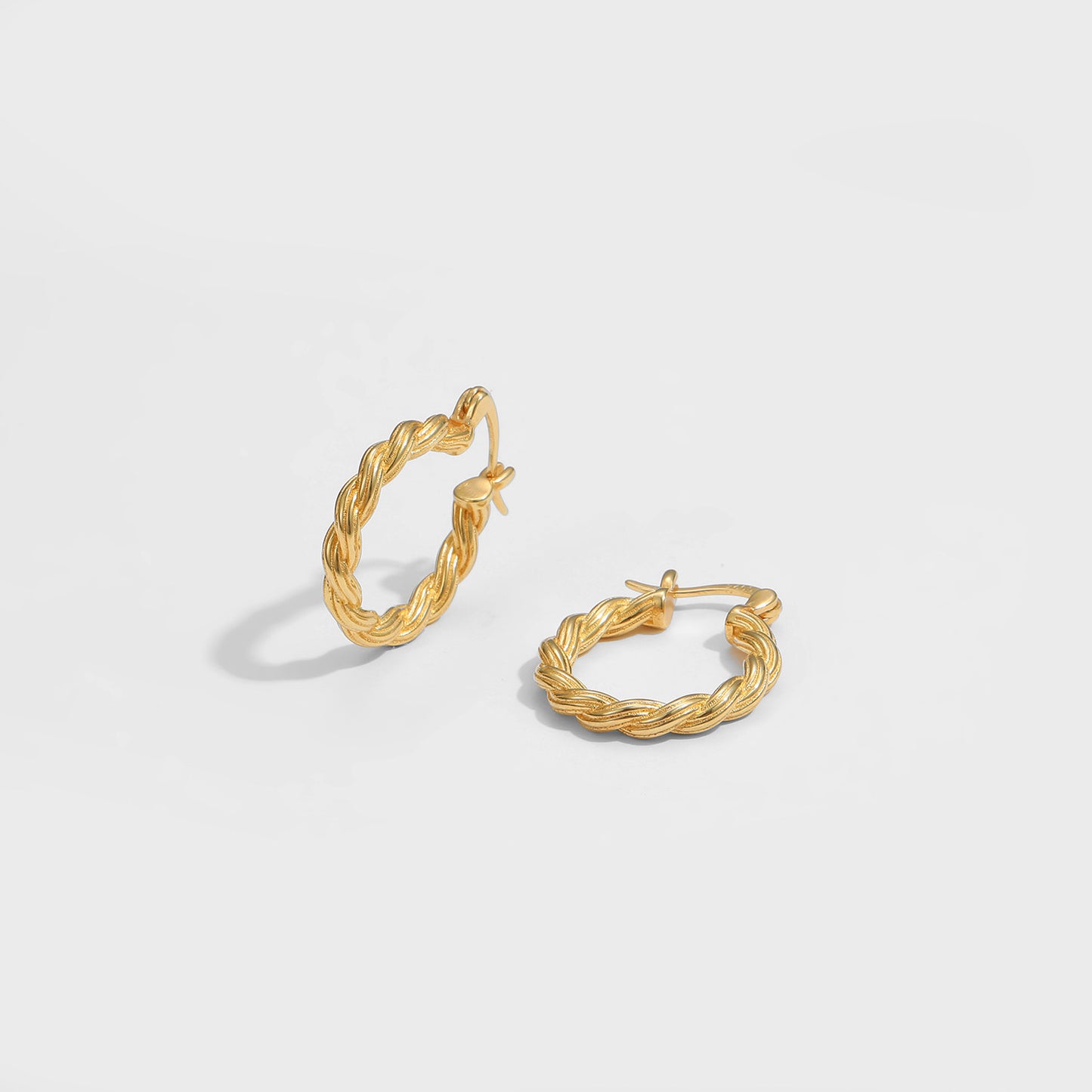 Twisted Hoop Silver Earrings