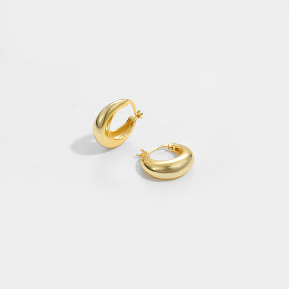 Round Circle Silver/18K Gold Earrings