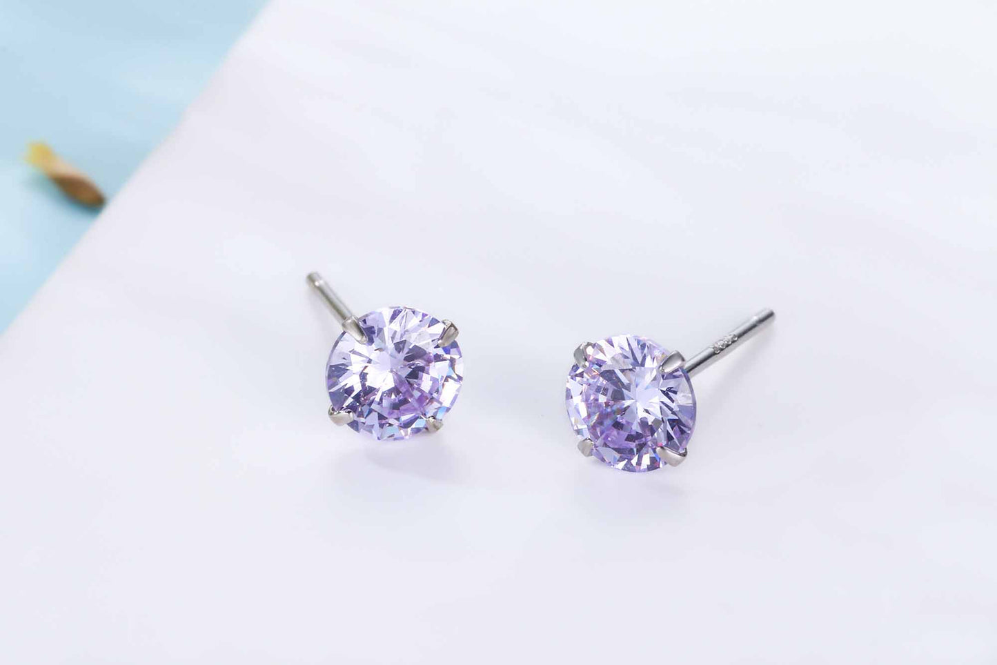 CZ White Silver Earrings