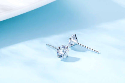 CZ White Silver Earrings