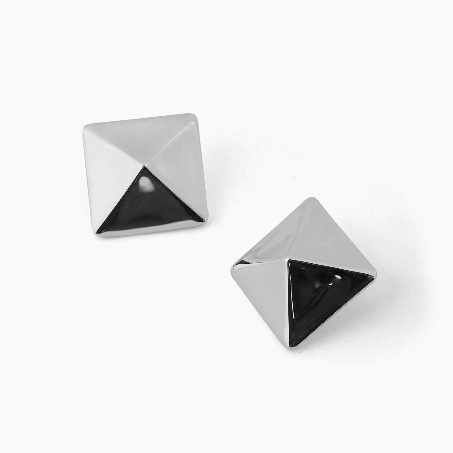 Fine Tone Origami Pyramid Silver/18K Gold Earrings (Pre-Sale)