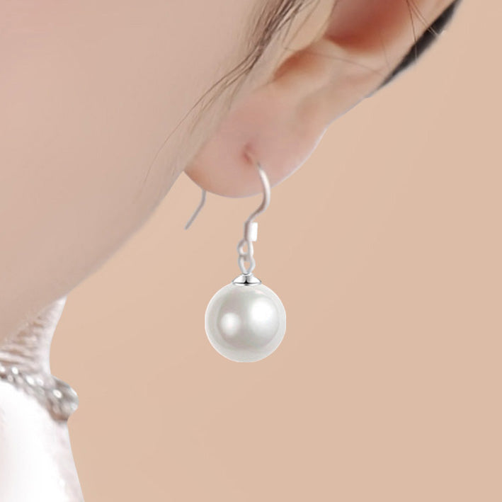 Elegant Big Shell Pearl Sliver Earrings